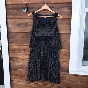 Navy blue with gold pattern tank dress M